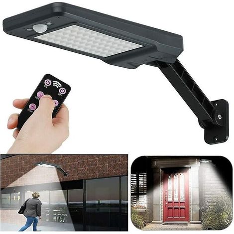60 luces LED solares exteriores impermeables IP65, apliques LED con control remoto, luces de seguridad solares inalámbricas.