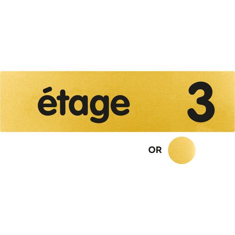 Plaque de porte 3eme étage - Classique or 170x45mm - 4490557
