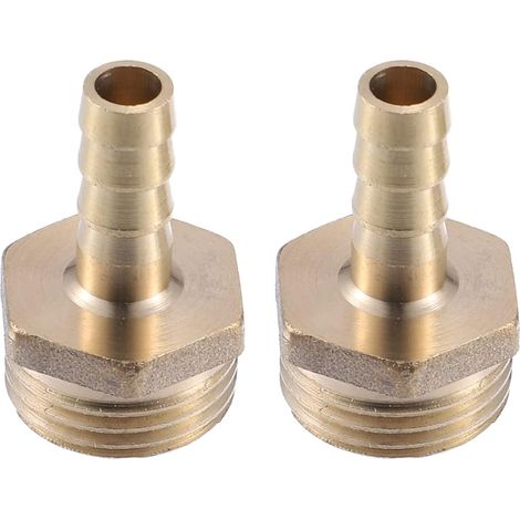 Raccord Cannelé Laiton 1/2" BSP Mâle 2 Pcs pour Tuyau 8mm (1/5)
