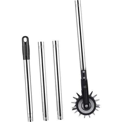 Coupe-Bordures Manuel Roue Rotative Manche en 3 Sections Accessoires Métalliques pour Pelouse (1/5)
