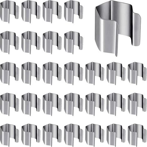 30-teiliges Set aus Edelstahl-Fenstergitter-Montage- und Befestigungsclips, winddruckbeständig für den Außenbereich, geeignet für Balkon- und Garagenfenster, rostfrei, Einzelhandel. (1/5)
