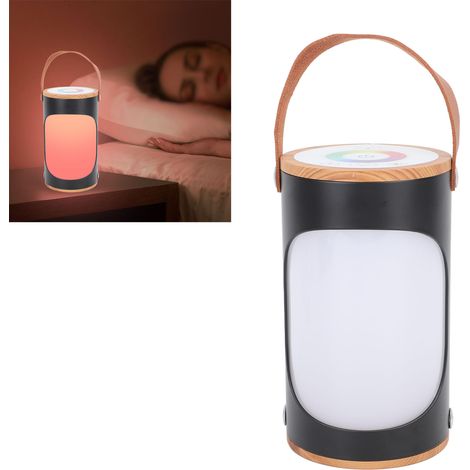 Multifunktionale RGB-Lampe mit sieben Farben, Timer und stufenlosem Dimmer, tragbare Lampe, berührungsempfindliches Nachtlicht – Schwarz (1/5)