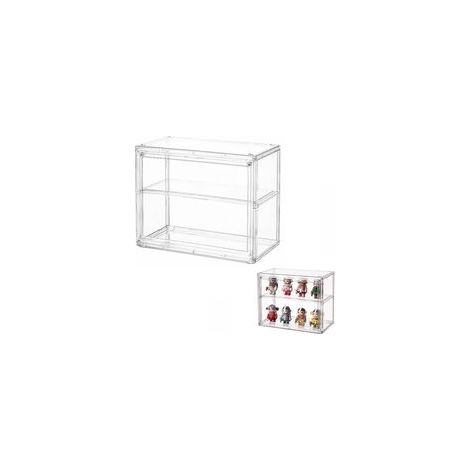 Boîte de Présentation en Acrylique Transparent à 2 Niveaux pour Figurines Pop, Funko Pop, Mini Figurines, Objets de Collection, DIY (27×22×13cm) (1/4)