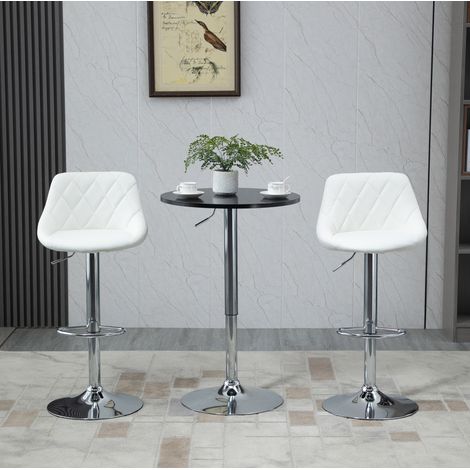Tavolo bar rotondo regolabile in altezza, piano girevole, MDF e acciaio, nero Ø61 cm DESVIAE (1/5)