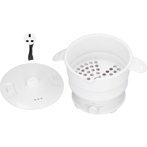 Casserole électrique pliable 800W 1,2L pour voyage, camping, bureau, hôtel, nouilles, porridge, soupe, prise UK 220V (1/5)