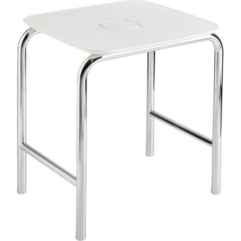 Inda - Tabouret avec assise en ABS en blanc brillant