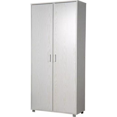 armadio 2 ante battenti bellahome effetto venato bianco 78x35x170 cm