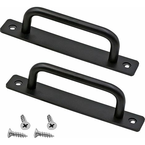 Door Handle,2 Pcs Heavy Duty Barn Door Handle Sliding Door Handle Push Door Handles with Back Plate Aluminum Alloy Furniture Grab Bar Handles (1/5)