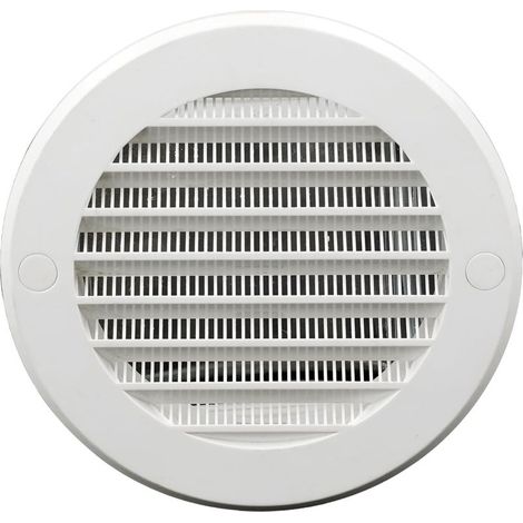 Lüftungsgitter aus Kunststoff – Insektenschutz, weiß, Lüftungssystem: Ø125 mm (1/4)