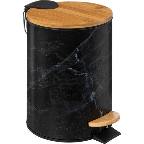 Poubelle à pédale Soft close 3L Lea noir (1/5)
