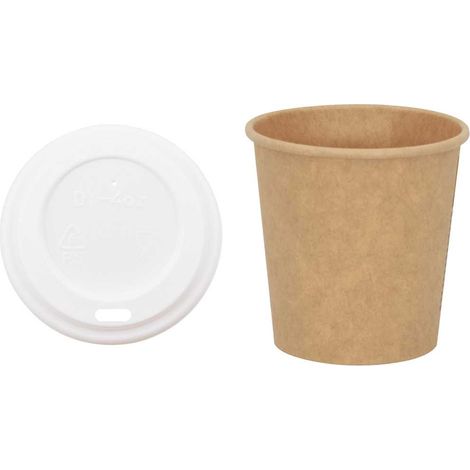 Tasses à café en papier avec couvercles 1000 pcs 4oz 100ml CFW815765 (1/5)
