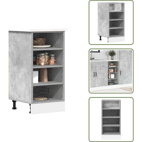 vidaXL Armoire de plancher gris béton 40x44,5x81,5cm bois d’ingénierie (1/5)