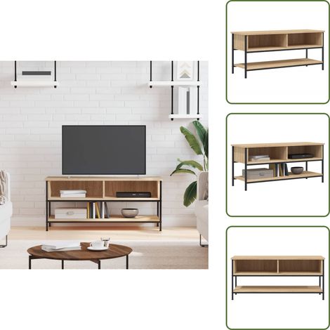 TV-Schrank Sonoma-Eiche 100x35x45 cm Holzwerkstoff - TV Schrank - Holzwerkstoff Möbel - Eiche Möbel - Industrielles Design - Wohnraumgestaltung (1/5)