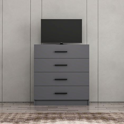 Kommode Kale TV Anthrazit Melamin 90x100x47 cm
