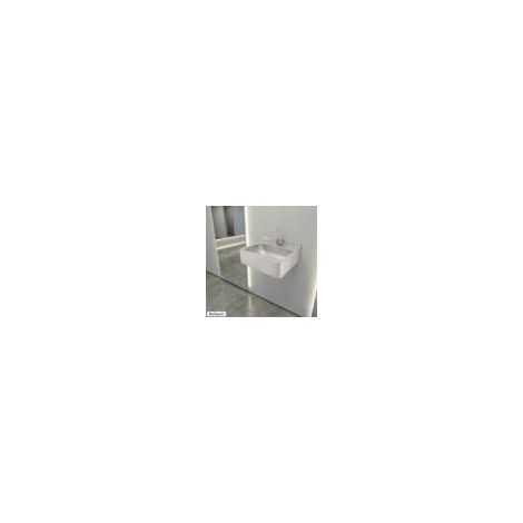 Lavabo mural en acier inoxydable - Lavabo pour salle de bain - Lavabo mural - Compact - 48 x 39 x 20 cm - Sans robinet (1/5)