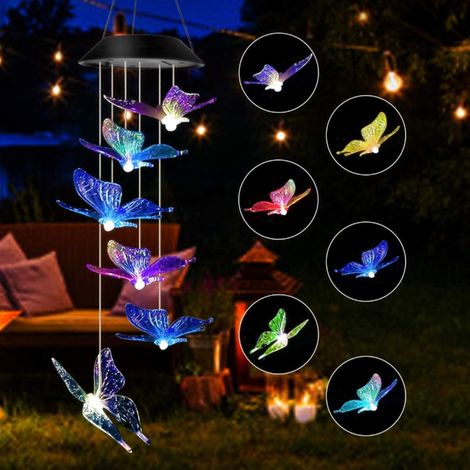 Carillon Solaire LED Multicolore pour Jardin Patio Décoration Extérieur Lumière Changeante Romantique Durable (1/4)