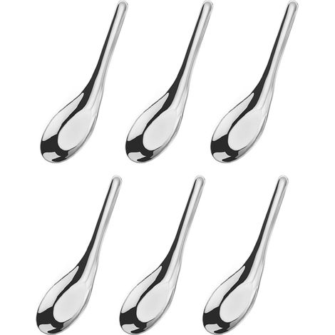 Cuillère À Soupe - Acier Inoxydable - Finition Miroir - Pour Soupe Bouillon Dessert Céréales - Lot De 6 (1/5)