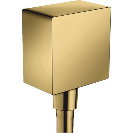 Hansgrohe Fixfit - Toma de agua Square con válvula antirretorno, aspecto de oro pulido 26455990 (1/3)