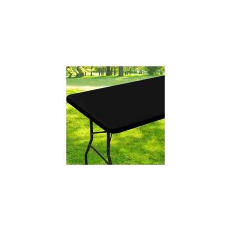 Nappe rectangulaire 76x183 cm – Plastique imperméable avec bords élastiques – Protection table pour salle à manger, jardin, fête (1/4)