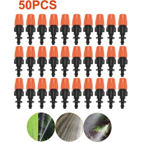 50 Goutteurs Irrigation Réglables - Kit Micro-Drip 1/4" - Pour Potager/Serre/Jardin (Débit Personnalisable) (1/4)