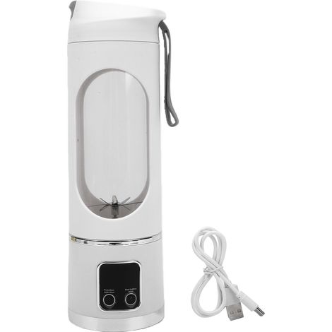 Blender portable blanc rechargeable USB-C, autonettoyant, affichage intelligent du temps, gobelet de voyage de 44 cl avec couvercle étanche pour milkshakes et smoothies. (1/5)