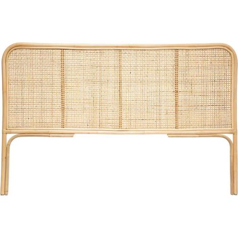Atmosphera – Tête de lit en rotin 160cm – Couleur beige – Design rectangulaire – Épaisseur 3cm – Hauteur 100cm pour chambre moderne (1/2)