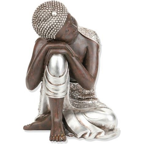 Atmosphera – Statuette Bouddha en résine – Hauteur 35 cm – Décoration zen pour intérieur – Élément décoratif apaisant