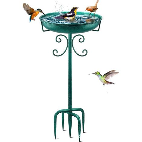 Amerikanische Retro-Eisenkunst-Vogeltränke, Wasserbad, Gartendekoration, stehende Vogeltränke, Futterschale 2 -
