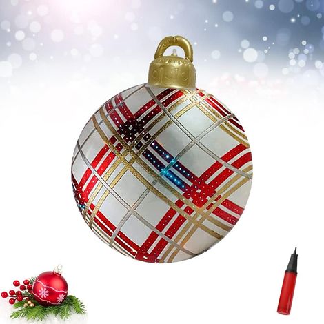 Boule De Noel Gonflable - 61 Cm - En Pvc - Pour Decoration Extérieure Jardin Cour - Lot De 3 (1/5)