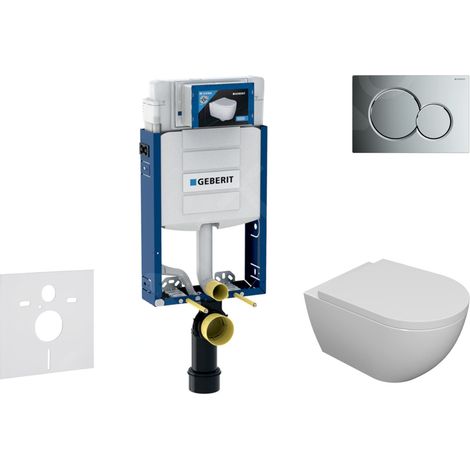 Geberit Kombifix - Set de bâti-support, cuvette Oudee et abattant softclose, plaque de déclenchement Sigma01, chrome brillant SANI15CA1114 (1/5)