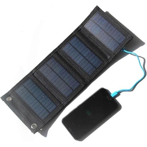 Panneau solaire pliable d'extérieur, chargeur de téléphone portable USB étanche et pliable, chargeur de batterie pour téléphone portable (1/5)