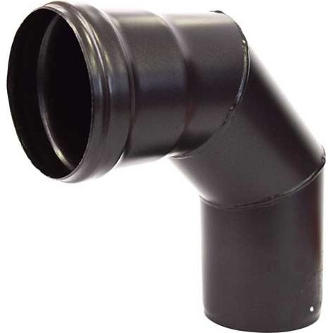 Curva 87° ø80 serie pellet 1,2 mm in acciaio al carbonio verniciato nero