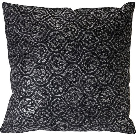 Cojín negro/gris brillante 45x45 cm con funda desenfundable DEC04071 (1/4)