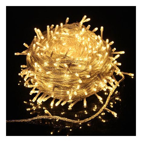 Guirlande Lumineuse Solaire 22 m 200 LED, 8 Modes d'Éclairage Fil Transparent, Étanche Intérieur et Extérieur (1/5)