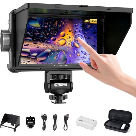 DC-550 Moniteur de Champ de Caméra 3D LUT Field Monitor 1200nits 5,5" Moniteur de caméra DSLR avec Sunshade Hood/Batterie HDR 1920x1080 4K HDMI Moniteur de Caméra LCD (1/5)