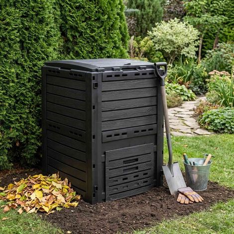 Teenpull – Gartenkomposter Schwarz 59,5 x 60 x 81,5 cm 280 l 100% PP (1/5)
