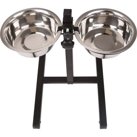 Gamelles Doubles pour Chien et Chat - Acier Inoxydable Réglable - Anti-Fuite - Alimentation Pratique