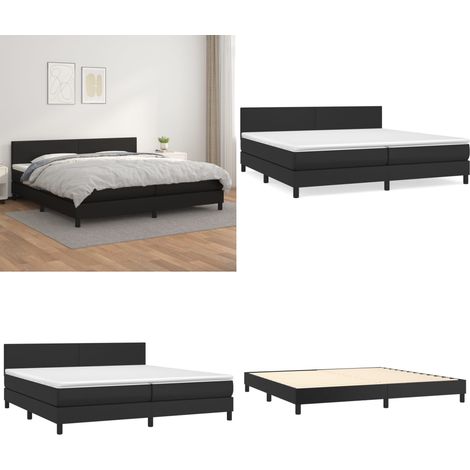 Sommier à lattes de lit avec matelas Noir 200x200 cm Similicuir - Lit Double - Lit Plateforme - Matelas Mémoire De Forme - Literie - Chambre À Coucher - Home & Living (1/5)
