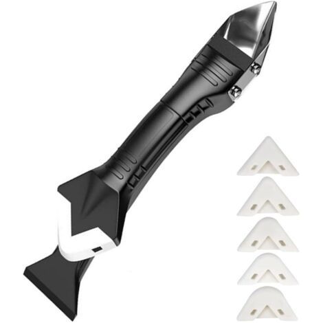 Joint Smoother, Window Caulking, Tile Joint Kit, Bathroom Tile Joint, for Sealing Materials Like Acrylic, with 5 Heads (1/5)