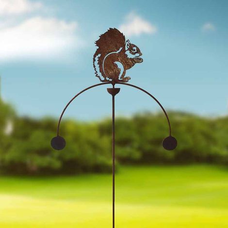 Squirrel Wind Rocker Double Bare Metal/Ready to Rust - Steel - W54 x H148.5 cm