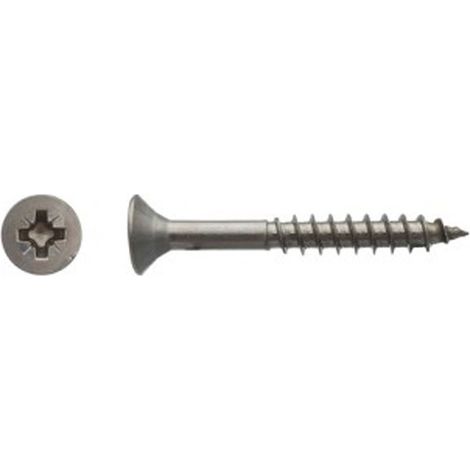 Vis pour panneaux agglomérés tête fraisée Pozidriv® filetage partiel Inox A4 - 4 x 35 mm - BIVI