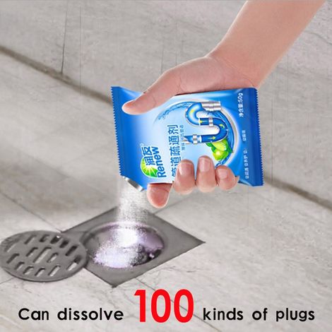 Déodorant pour canalisations d'égout de cuisine (50 g), agent de débouchage puissant, outil de nettoyage de toilettes (1/5)