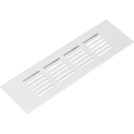 Grille de ventilation blanche 50 x 200 mm, 1 grille décorative en alliage d'aluminium, grille de ventilation, grille de dissipation thermique (1/5)