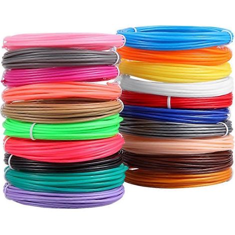 Recharge de filament pour stylo 3D, paquet de 10 m, 1,75 mm, différents types de filament PLA, 20 couleurs, pour l'art et les enfants, compatible avec la plupart des stylos 3D (1/5)