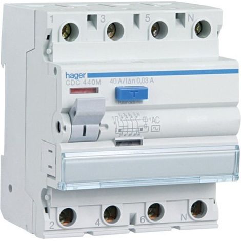 HAGER CDC425M  Differenziale 4P 25A 30mA tipo-AC