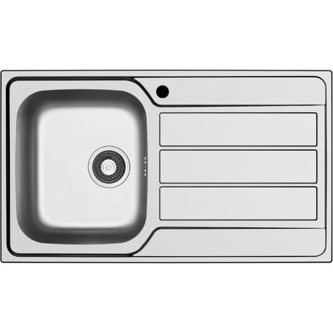 Lavello da incasso in acciaio inox con vasca e gocciolatoio destro 86x50 Tirreno861