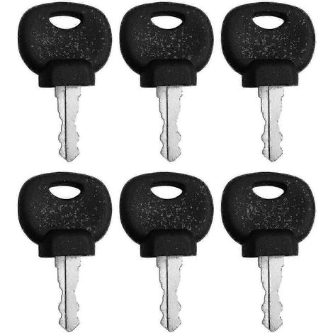 Lot de 6 clés de contact pour applications industrielles, référence 14607, compatibles avec les tracteurs JCB, Bomag, Hatz et Manitou. (1/4)