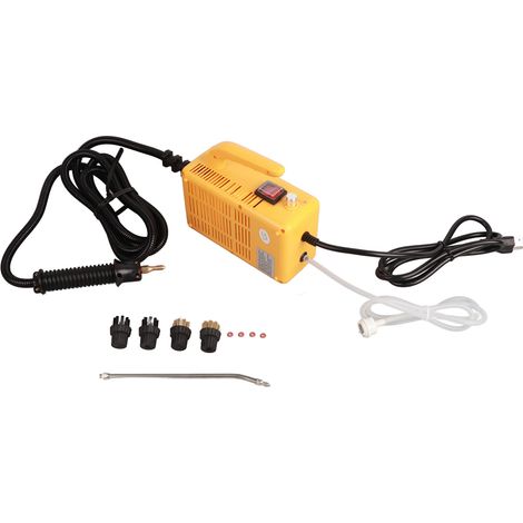 Nettoyeur vapeur portable multifonction haute température, machine à vapeur électrique pour voiture et maison, jaune, prise américaine 110V (1/5)