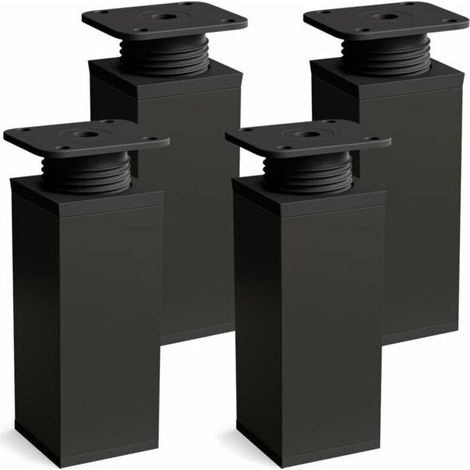 Pieds de meubles lot de 4 Design: Noir mat Hauteur : 60mm réglables Forme angulaire (1/4)
