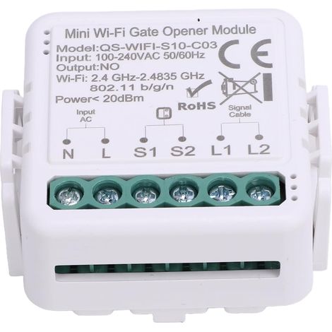 WiFi Smart Garage Door Opener Module APP Voice Control, Compatible with Home, Remote Control Timer Function Device Sharing Mini Gate Opener WIFI S10 C03 (1/5)